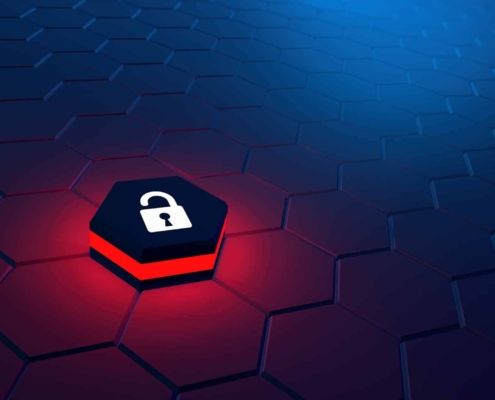 Visualization of cyber attacks. Concept of data security. Computer protection_